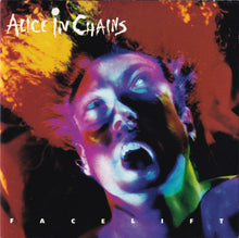 Cargar imagen en el visor de la galería, Album cover for 'Facelift' by Alice in Chains with a person screaming and colorful lighting.