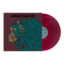 Cargar imagen en el visor de la galería, A vinyl record titled 'AMBASSADOR' with a purple color and an illustration of a character on the cover.