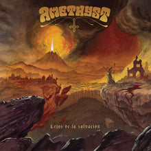 Load image into Gallery viewer, Cover art for Amethyst album 'Lejos De La Salvacion' featuring a stylized illustration with a dark, dramatic landscape and a figure standing alone in the foreground.