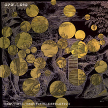 Cargar imagen en el visor de la galería, Album cover with artistic design featuring figures, trees, and circular elements in gold and black.