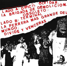 Load image into Gallery viewer, Album cover with text in Spanish and black and white photo of people.