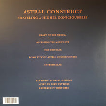Load image into Gallery viewer, Back cover of a music album titled 'Astral Construct' with tracklist and credits on a dark background.