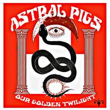 Charger l&#39;image dans la galerie, Album cover for &#39;Astral Pigs&#39; with a snake and eye design on a red background