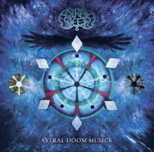 Cargar imagen en el visor de la galería, Album cover art for Astral Sleep's Astral Doom Musick featuring a celestial and abstract design with wings and geometric shapes against a cosmic background.