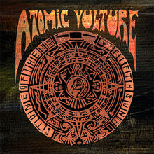 Load image into Gallery viewer, Record cover art for Atomic Vulture - Stone Of The Fifth Sun featuring a circular pattern with human-like figures and abstract designs in red and black tones.