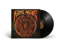 Load image into Gallery viewer, Record cover art for Atomic Vulture - Stone Of The Fifth Sun featuring a circular pattern with human-like figures and abstract designs in red and black tones.