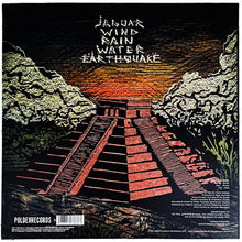 Load image into Gallery viewer, Album cover with stylized illustration of a temple and text 'Jaguar Wind Rain Water Earthquake' on a dark background.