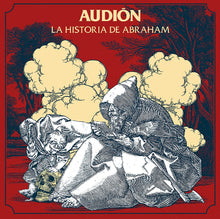 Load image into Gallery viewer, Record cover art featuring a cartoonish illustration of a person with a hooded cloak and a skull, with the text 'Audion' and 'La Historia De Abraham'.