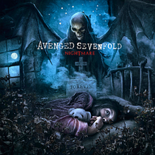 Cargar imagen en el visor de la galería, Album cover for Avenged Sevenfold's 'Nightmare' with a dark, eerie scene featuring a skeleton and a child.