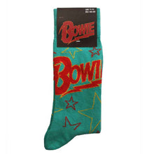 Load image into Gallery viewer, David Bowie - Unisex Ankle Socks:  Stars Outline (Green)