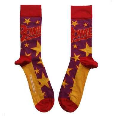 David Bowie - Unisex Ankle Socks:  Stars Infill (Purple)