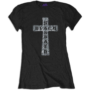 Black Sabbath Ladies T-Shirt:  Cross (Embellished)
