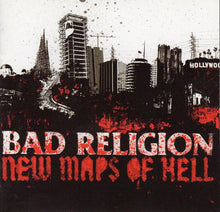 Charger l&#39;image dans la galerie, Album cover for &#39;New Maps of Hell&#39; by Bad Religion with a cityscape and &#39;Hollywood&#39; sign.