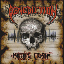 Charger l'image dans la galerie, Album cover with skull and music notes, featuring the band 'Benediction'.
