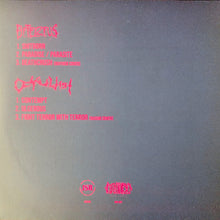 Load image into Gallery viewer, Plain back cover of Betelzeus / Ockultist - Split From The Isolation  with song titles in pink letters.
