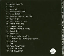 Cargar imagen en el visor de la galería, List of song titles on a black background with a visible brand logo.