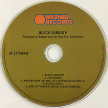 Cargar imagen en el visor de la galería, CD label with Warner Records logo and Black Sabbath tracklist