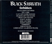 Load image into Gallery viewer, Black Sabbath - Forbidden back compact disc cover.