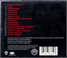 Charger l'image dans la galerie, Black Sabbath - Greatest Hits 1970 - 1978 back compact disc cover.
