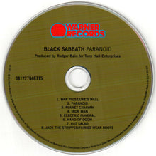 Cargar imagen en el visor de la galería, CD disc of Black Sabbath's 'Paranoid' with Warner Records logo