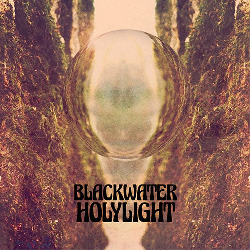 Album cover with a reflective sphere and 'Blackwater Holylight' text against a textured background.