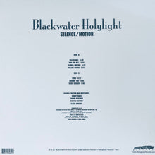 Charger l&#39;image dans la galerie, Back cover of a music album by Blackwater Holylight with tracklist and credits on a light gray background.