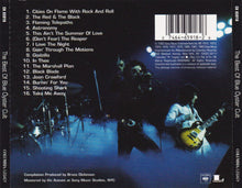Charger l&#39;image dans la galerie, Blue Oyster Cult - The Best Of Blue Oyster Cult back cover with live band photo and song titles.