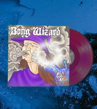 Cargar imagen en el visor de la galería, Vinyl record with an illustration of a person smoking and the title 'Bling Wizard' on a blue background.