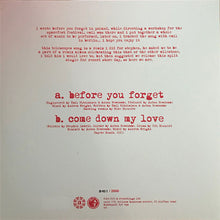 Cargar imagen en el visor de la galería, Vinyl record sleeve with red text on a beige background