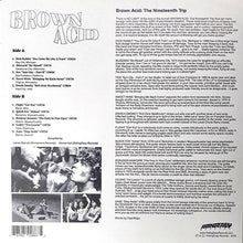 Load image into Gallery viewer, Brown Acid - The Nineteenth Trip back vinyl cover.