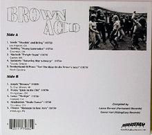 Load image into Gallery viewer, Album back cover with tracklist and photo of people dancing, featuring &#39;Brown Acid&#39; music collection.
