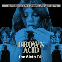 Cargar imagen en el visor de la galería, Album cover for 'Brown Acid: The Sixth Trip' with a blue tinted image of a woman smoking.