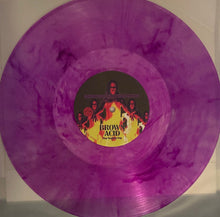 Cargar imagen en el visor de la galería, Purple vinyl record with a label featuring a band's artwork on a white background