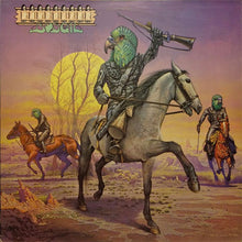 Load image into Gallery viewer, Album cover with a parrot-like creature on horseback, holding a rifle, with a desert landscape and another figure in the background.