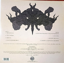 Load image into Gallery viewer, Vinyl record sleeve with intricate design and track listing on a beige background