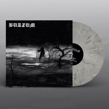 Load image into Gallery viewer, Vinyl record with black and white cover featuring a silhouette and tree, on a gray background.