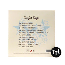 Load image into Gallery viewer, Back cover of a vinyl record with tracklist and branding on a beige background