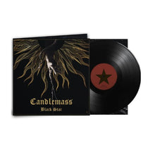 Load image into Gallery viewer, Vinyl record with cover featuring a hand and roots design, labeled &#39;Candlemass Black Star&#39;.