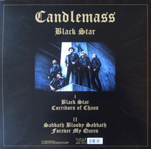 Load image into Gallery viewer, Album cover for &#39;Black Star&#39; by Candlemass with band members and text.
