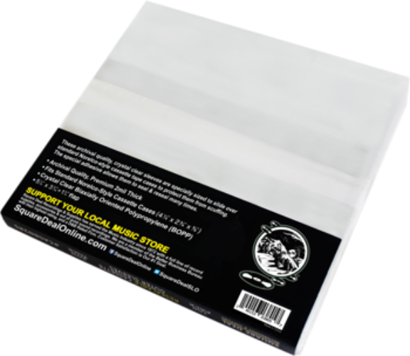 Square Deal Recordings & Supplies (100) Cassette Sleeves - Resealable Premium 2mil Thick - Archival Quality, Crystal Clear - Holds 1 Standard Cassette Square Deal Recordings & Supplies (100) Cassette Sleeves - Resealable Premium 2mil Thick - Archival Quality, Crystal Clear - Holds 1 Standard Cassette
