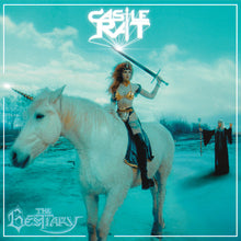Load image into Gallery viewer, Album cover with a person on a unicorn holding a sword, against a blue sky.