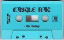 Charger l&#39;image dans la galerie, Blue cassette tape with &#39;Castle Rat&#39; and &#39;The Bestiary&#39; text on a light gray background