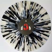 Charger l'image dans la galerie, Vinyl record with abstract black, white, and gray design on a white background