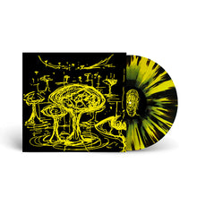 Load image into Gallery viewer, Vinyl record with yellow mushroom design on black background
