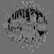Cargar imagen en el visor de la galería, Black and white illustration with text and figures on a gray background