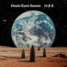 Cargar imagen en el visor de la galería, A vinyl record cover featuring a large planet in a starry sky with three figures in the foreground.
