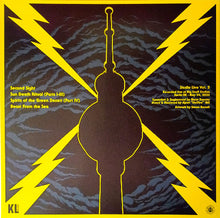 Cargar imagen en el visor de la galería, Album cover with a stylized tower silhouette and yellow lightning bolts on a dark background