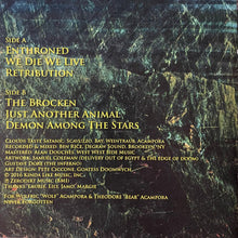 Cargar imagen en el visor de la galería, Album cover with text listing track names and credits on a textured background