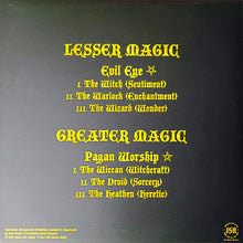 Cargar imagen en el visor de la galería, Album cover with text &#39;Lesser Magic&#39; and &#39;Greater Magic&#39; in yellow on a dark background