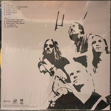 Load image into Gallery viewer, Album cover with black and white illustration of four people, featuring a guitar, on a textured beige background.
